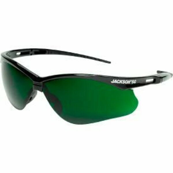 Sellstrom Manufacturing Jackson Safety SG Safety Glasses Features Anti-Scratch, UV Protection, Shade 5 IR, Black Frame 50010